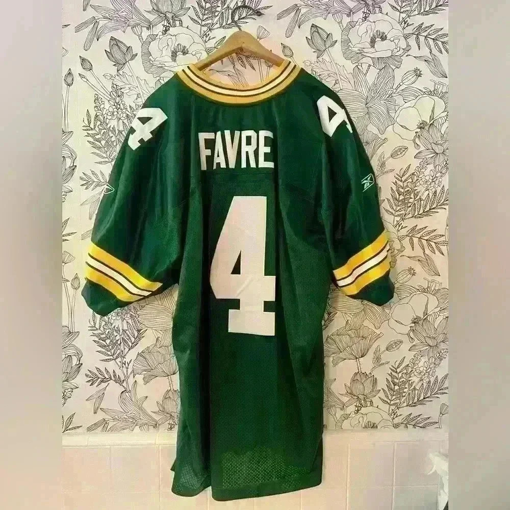 Vintage Reebok Green Bay Packers Brett Favre #4 Football Jersey Men's Size 52 - Picture 5 of 6